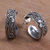 Silver half hoop earrings, 'Eden' - Silver half hoop earrings (image 2) thumbail