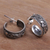 Silver half hoop earrings, 'Eden' - Silver half hoop earrings (image 2b) thumbail