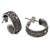 Silver half hoop earrings, 'Eden' - Silver half hoop earrings (image 2c) thumbail