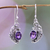 Amethyst dangle earrings, 'Balinese Breezes' - Women's Sterling Silver Dangle Amethyst Earrings thumbail