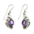 Amethyst dangle earrings, 'Balinese Breezes' - Women's Sterling Silver Dangle Amethyst Earrings thumbail