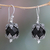 Onyx dangle earrings, 'Bali Moon' - Onyx dangle earrings thumbail
