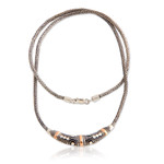 Gold accent sterling silver necklace, 'Two-Tone Celebration' - Sterling Silver and 18k Gold Accent Naga Necklace