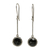 Onyx dangle earrings, 'Faces of Night' - Onyx and Sterling Silver Dangle Earrings thumbail