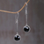 Onyx dangle earrings, 'Faces of Night' - Onyx and Sterling Silver Dangle Earrings (image 2c) thumbail