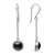 Onyx dangle earrings, 'Faces of Night' - Onyx and Sterling Silver Dangle Earrings (image 2d) thumbail