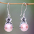 Pearl flower earrings, 'Pink Frangipani' - Sterling Silver and Pearl Floral Dangle Earrings (image 2) thumbail