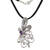 Amethyst pendant necklace, 'Island Butterfly' - Handmade Indonesian Silver and Amethyst Necklace thumbail