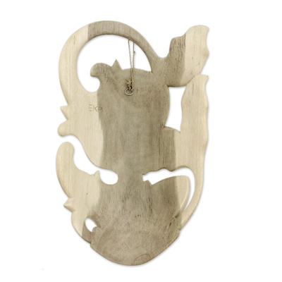 Máscara de madera - Máscara de pared de madera de hibisco