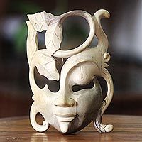 Wood mask, 'Daughter of Nature' - Modern Wood Mask