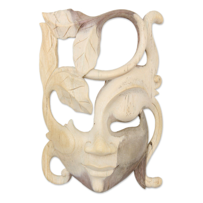 Wood mask, 'Daughter of Nature' - Modern Wood Mask