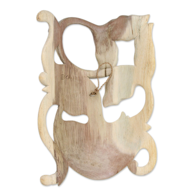 Máscara de madera, 'Hija de la Naturaleza' - Máscara de madera moderna