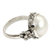 Pearl flower ring, 'Bridal Moon' - Pearl and Sterling Silver Floral Ring thumbail