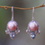 Pearl and blue topaz flower earrings, 'Love Moon' - Hand Made Pearl and Blue Topaz Dangle Earrings (image 2) thumbail