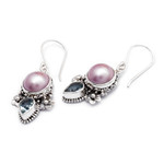 Curated gift set, 'Love Moon' - Silver Blue Topaz & Pearl Necklace Earrings Curated Gift Box