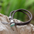 Turquoise and leather braided bracelet, 'Native Freedom' - Hand Crafted Leather and Turquoise Bracelet (image 2) thumbail