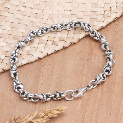 Sterling silver chain bracelet, 'Life Source' - Sterling Silver Chain Bracelet