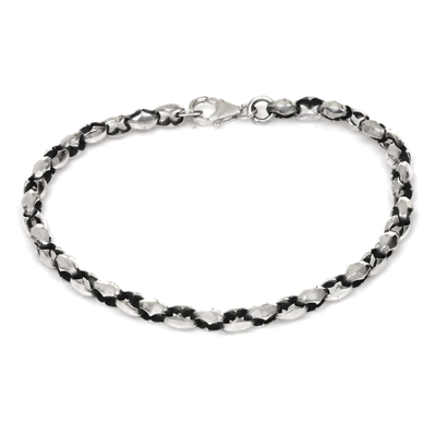 Sterling silver chain bracelet, 'Life Flourishes' - Sterling Silver Chain Bracelet