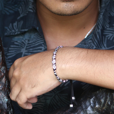 Sterling silver wristband bracelet, 'Forward Vision' - Sterling silver wristband bracelet