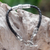 Leather braided bracelet, 'The Spirit of Peace in Black' - Handmade Sterling Silver and Braided Leather Bracelet thumbail