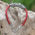 Leather braided flower bracelet, 'Exotic Flora in Red' - Sterling Silver and Braided Leather Bracelet thumbail