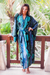 Women's batik robe, 'Seaside Blue' (short) - Women's batik robe (Short) (image 2) thumbail