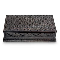 Wood decorative box, 'Kawung Skies' (large) - Hand Carved Decorative Box