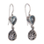 Blue topaz dangle earrings, 'Lotus Bud' - Hand Crafted Sterling Silver and Blue Topaz Earrings (image 2d) thumbail