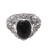Men's onyx ring, 'Black Sunflower' - Men's Floral Sterling Silver and Onyx Ring (image 2b) thumbail