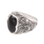Men's onyx ring, 'Black Sunflower' - Men's Floral Sterling Silver and Onyx Ring (image 2d) thumbail