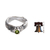Men's peridot ring, 'Dreams of a Cat' - Men's Unique Sterling Silver and Peridot Ring (image 2j) thumbail