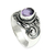 Amethyst ring, 'Majestic Crest' - Men's Sterling Silver and Amethyst Ring (image 2a) thumbail