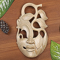 Wood mask, 'Surreal Beauty'