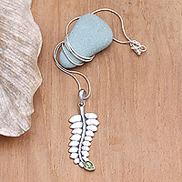 Peridot pendant necklace, 'Sweet Leaf' - Peridot pendant necklace