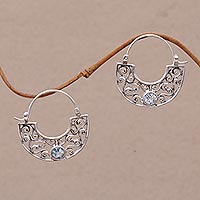 Featured review for Blue topaz hoop earrings, Blue Jasmine
