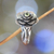 Peridot flower ring, 'Holy Lotus' - Floral Sterling Silver and Peridot Ring thumbail