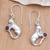 Amethyst dangle earrings, 'Dreams of a Cat' - Handmade Sterling Silver and Amethyst Earrings (image 2) thumbail