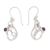 Amethyst dangle earrings, 'Dreams of a Cat' - Handmade Sterling Silver and Amethyst Earrings (image 2a) thumbail