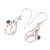 Amethyst dangle earrings, 'Dreams of a Cat' - Handmade Sterling Silver and Amethyst Earrings (image 2b) thumbail