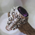 Men's amethyst ring, 'Balinese Butterfly' - Men's Handcrafted Sterling Silver and Amethyst Ring thumbail