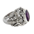 Men's amethyst ring, 'Balinese Butterfly' - Men's Handcrafted Sterling Silver and Amethyst Ring (image 2a) thumbail