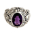 Men's amethyst ring, 'Balinese Butterfly' - Men's Handcrafted Sterling Silver and Amethyst Ring (image 2b) thumbail