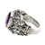 Men's amethyst ring, 'Balinese Butterfly' - Men's Handcrafted Sterling Silver and Amethyst Ring (image 2c) thumbail