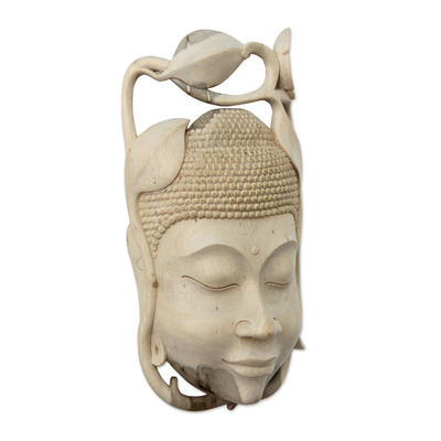 Máscara de madera - Máscara de madera de budismo indonesia