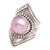 Pearl cocktail ring, 'Glowing Rose' - Pearl cocktail ring (image 2e) thumbail