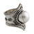 Pearl cocktail ring, 'Glowing Cloud' - Pearl cocktail ring thumbail