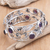 Amethyst flower bracelet, 'Lilac Frangipani' - Artisan Crafted Floral Sterling Silver and Amethyst Bangle (image 2) thumbail