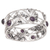 Amethyst flower bracelet, 'Lilac Frangipani' - Artisan Crafted Floral Sterling Silver and Amethyst Bangle (image p187839) thumbail