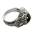 Men's onyx ring, 'Elephant Warrior' - Men's Handcrafted Sterling Silver and Onyx Ring (image 2b) thumbail