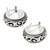 Sterling silver half-hoop earrings, 'Karangasem Castle' - Petite Sterling Silver Half Hoop Earrings from Bali thumbail